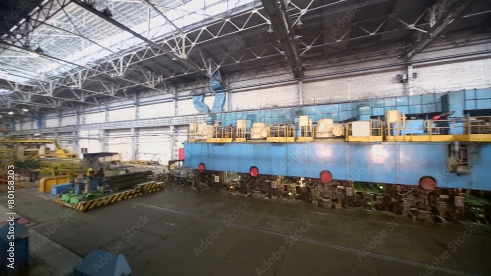 Big press machine of rolling mill at workshop in factory