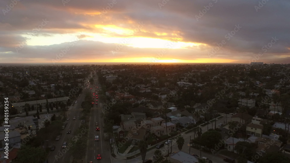 Los Angeles Aerial Venice Blvd Sunset Los Angeles Aerial Venice Blvd Sunset