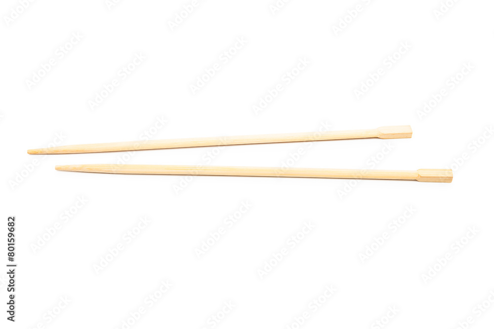chopsticks in white background