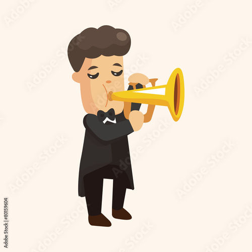 character musician trumpeter theme elements