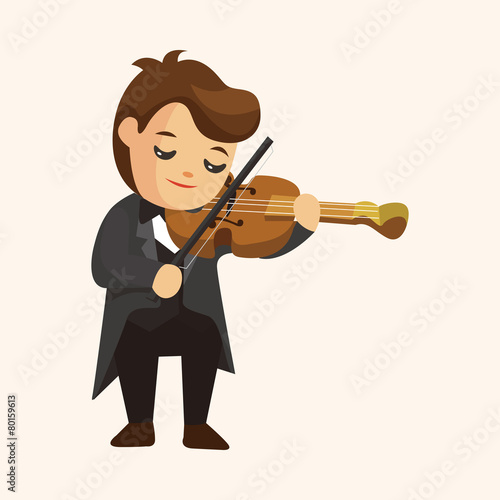 character musician violinist theme elements