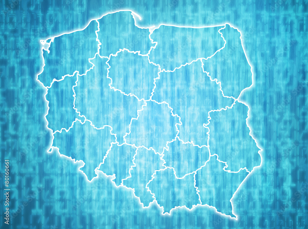 Naklejka premium poland administrative divisions