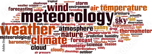 Meteorology word cloud concept. Vector illustration