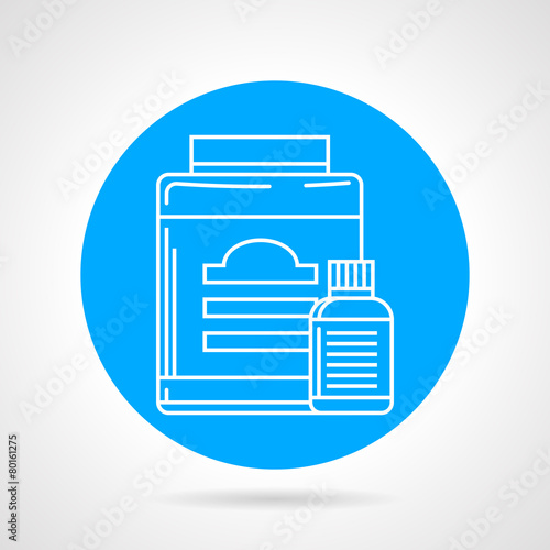 Flat round vector icon for sport supplements