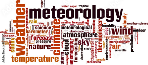 Meteorology word cloud concept. Vector illustration