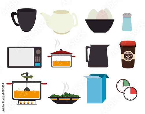 Kitchen design, vector illustration.