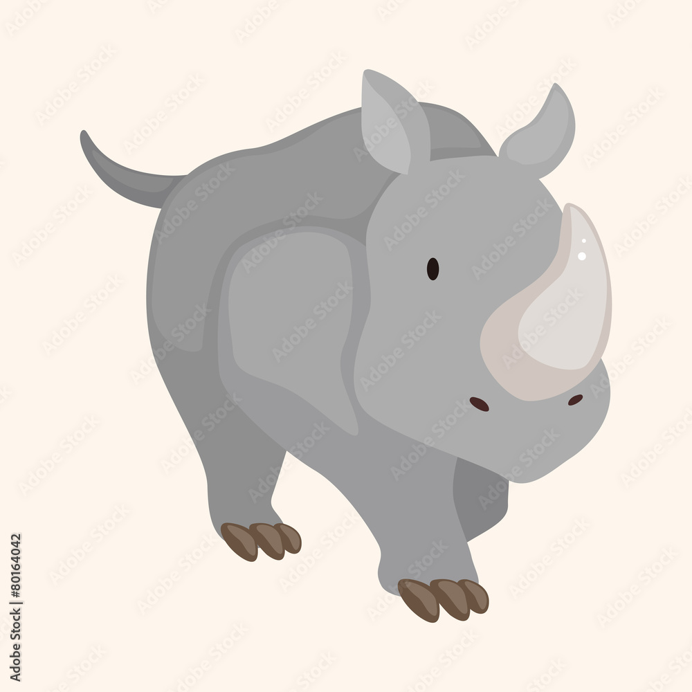 Fototapeta premium animal rhinoceros cartoon theme elements