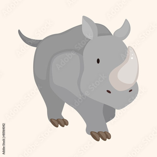 animal rhinoceros cartoon theme elements