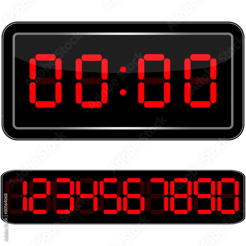 Digital Clock . Digital Uhr Nummer