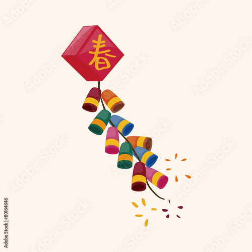 " Wish spring comes" Chinese firecrackers theme elements