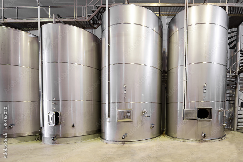 modern wine cellar with stainless steel tanks modern wine cellar with stainless steel tanks