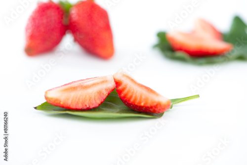 Strawberry on leaf