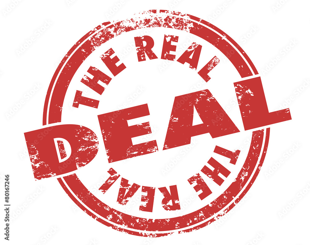 The Real Deal Red Grunge Stamp Authentic Original Approved Legit