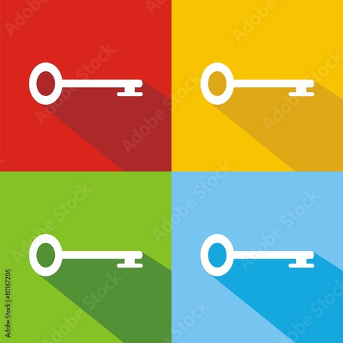 Iconos llave antigua colores sombra