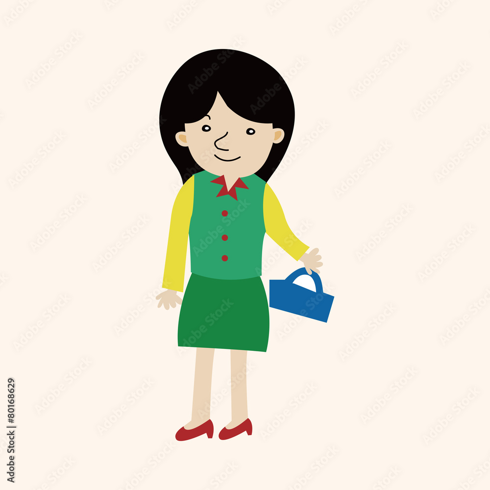 lady girl cartoon theme elements lady girl cartoon theme elements