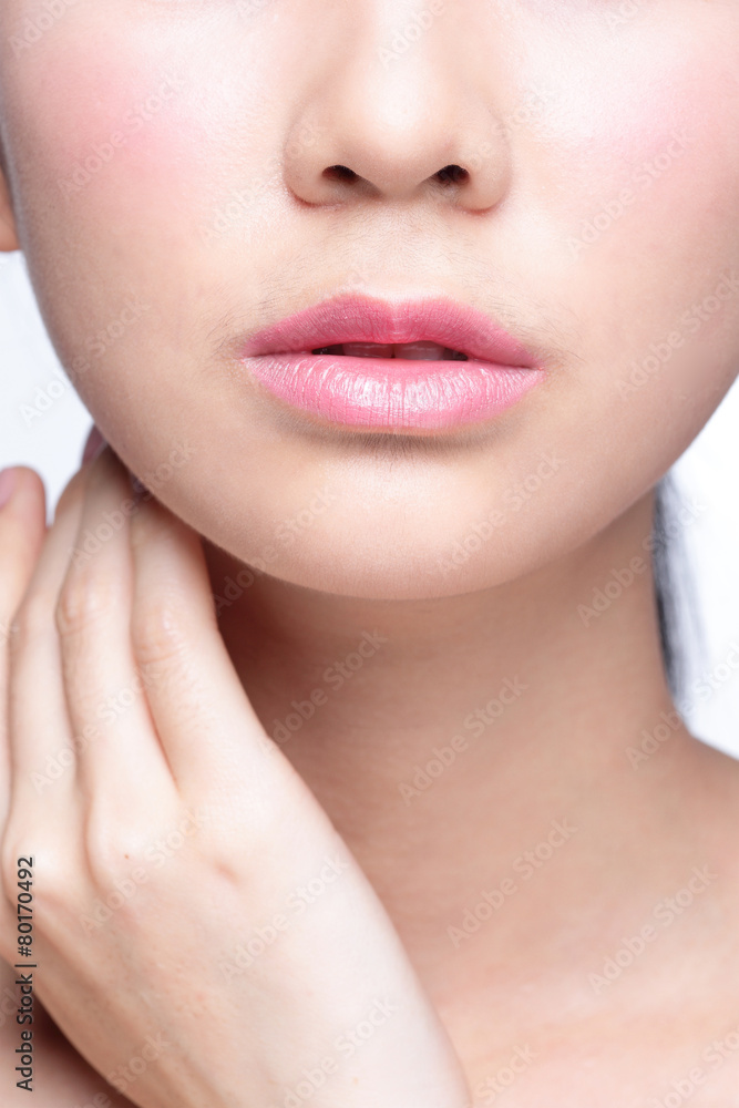 young woman with beautiful lips young woman with beautiful lips