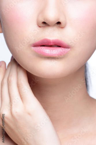 young woman with beautiful lips