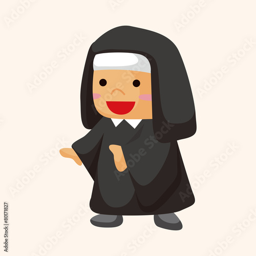 pastor and nun theme elements