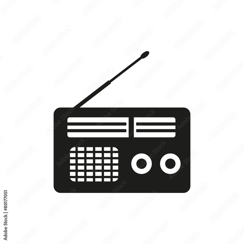The receiver icon. Radio symbol. Flat The receiver icon. Radio symbol. Flat