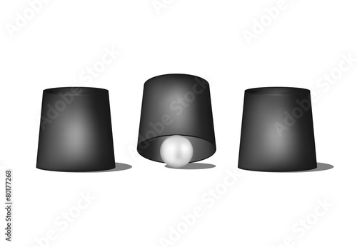 Thimblerig with black cups