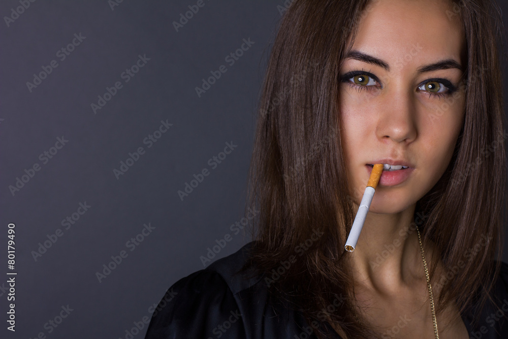 portrait of a girl with a cigarette portrait of a girl with a cigarette