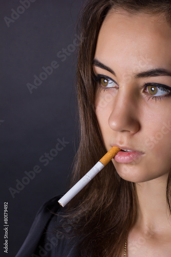 portrait of a girl with a cigarette