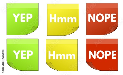 YEP Hmm NOPE sticker color