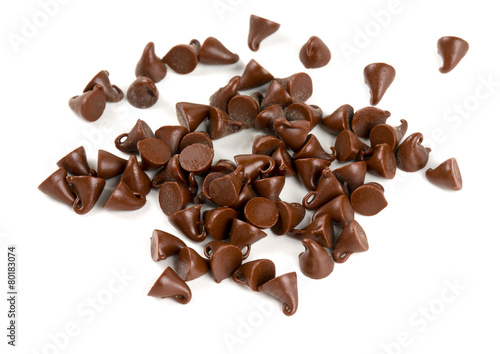 chocolate drops isolated on white