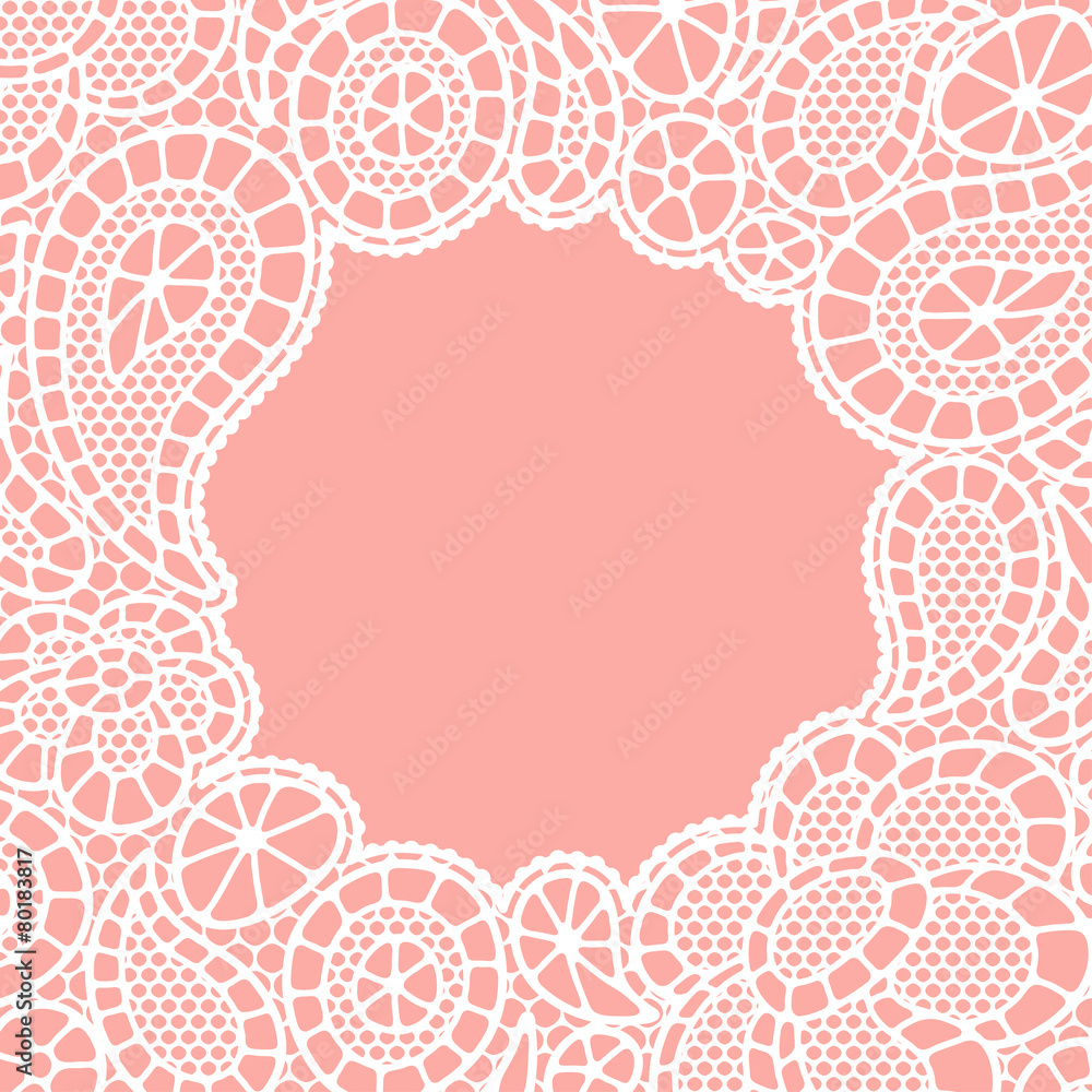 Seamless vintage fashion lace pattern with abstract flowers