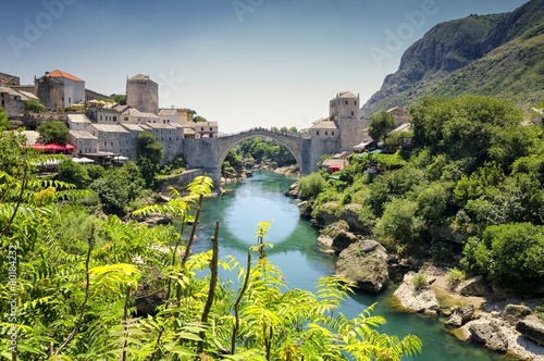 View on Old Bridge in Mostar, Bosnia and Herzegovina photo