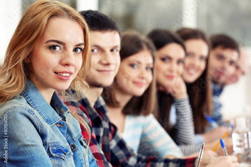 Group of students sitting in classroom