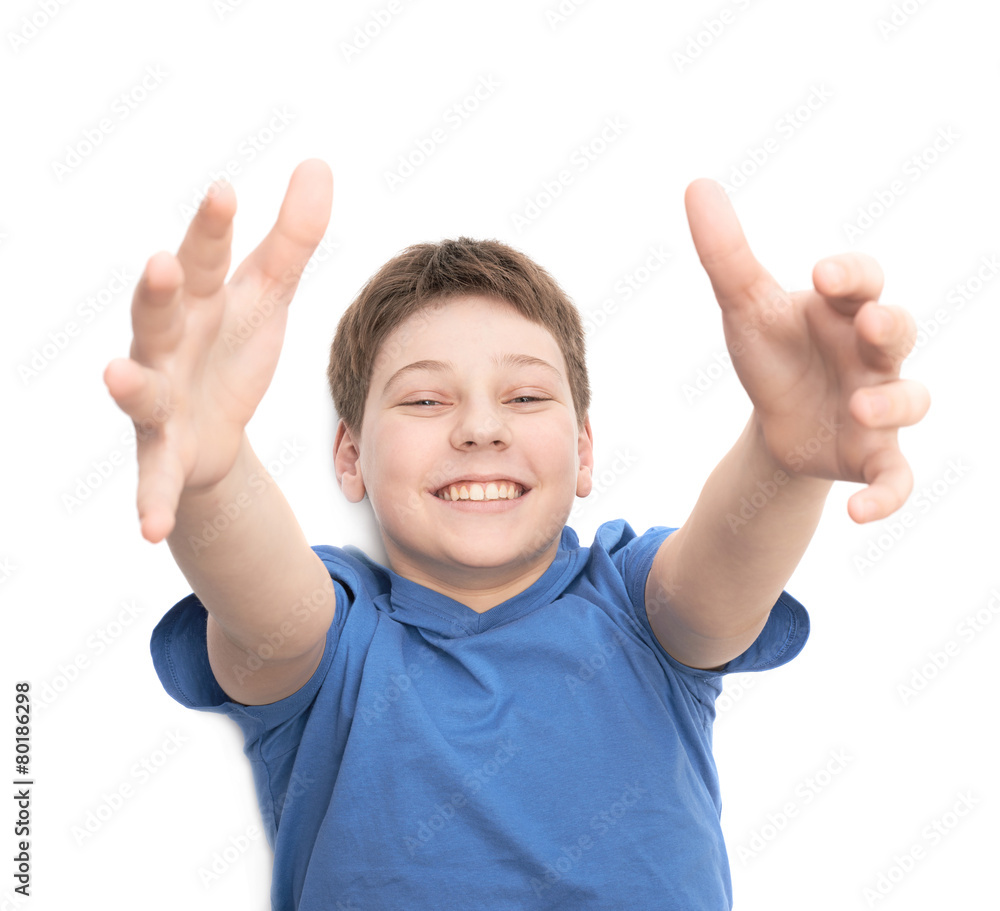 Happy laughing young boy isolated Happy laughing young boy isolated