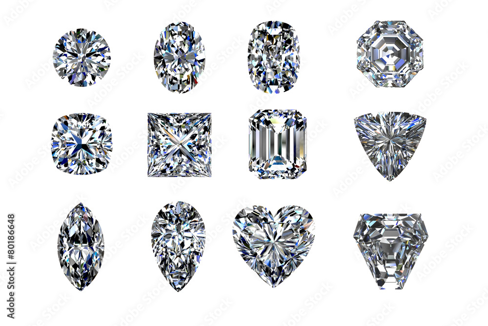 Set of beautiful white diamonds Set of beautiful white diamonds