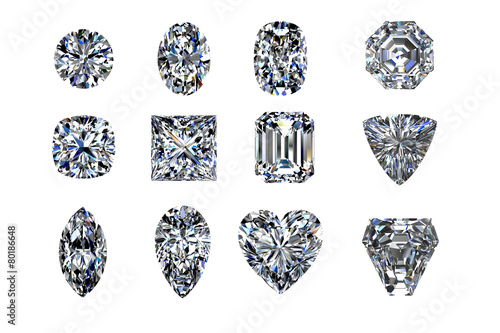 Set of beautiful white diamonds