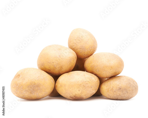 Pile of multiple potatoes isolated