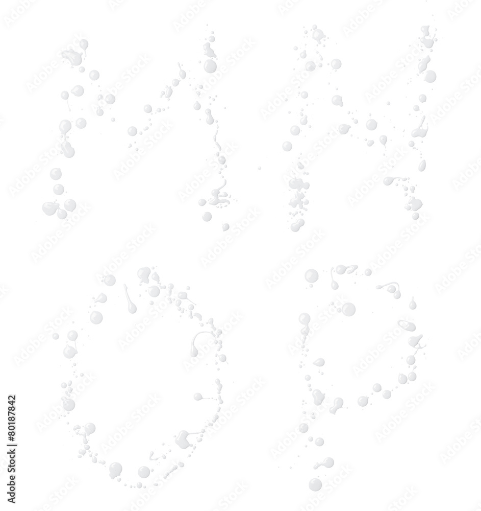 Letters made with the drops of paint Letters made with the drops of paint