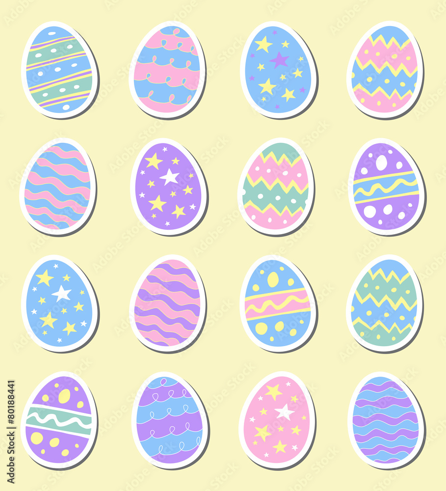 Hand Drawn Colorful Easter Eggs Hand Drawn Colorful Easter Eggs