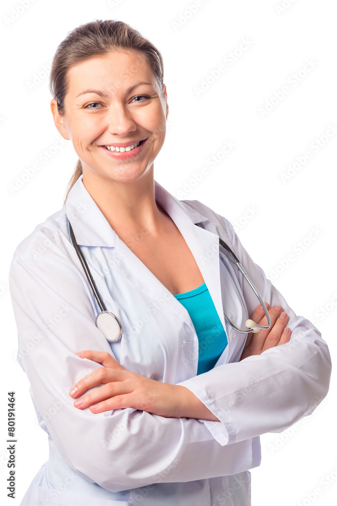 happy sure of himself woman doctor isolated happy sure of himself woman doctor isolated