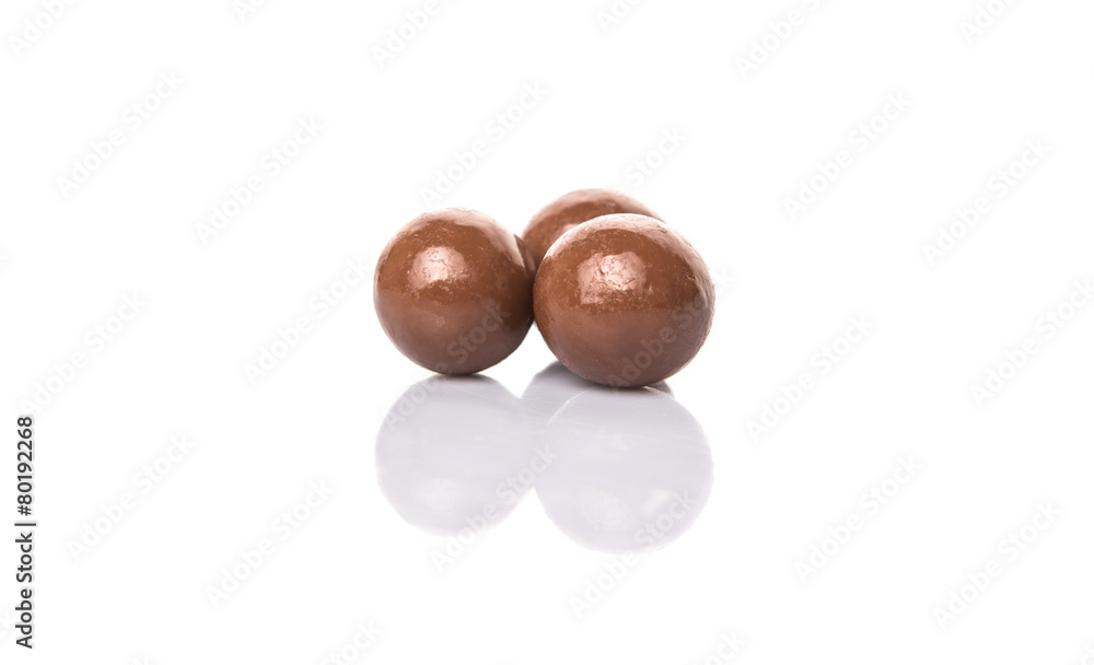 Chocolate balls with over white background Chocolate balls with over white background