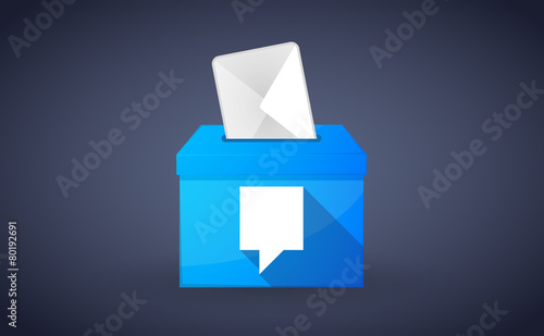 Blue ballot box with a tooltip