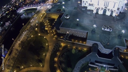 Territory with illumination near Christ the Saviour Cathedral