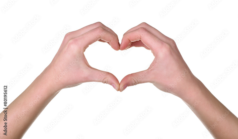 Fototapeta premium Isolated heart collected from the hands of