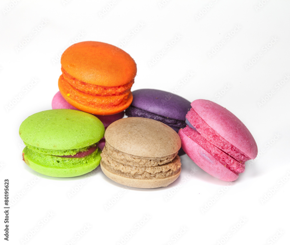 France dessert macaroons on white background France dessert macaroons on white background