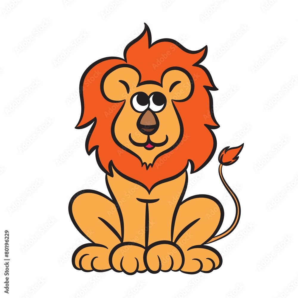 Cartoon lion. Vector illustration. Cartoon lion. Vector illustration.