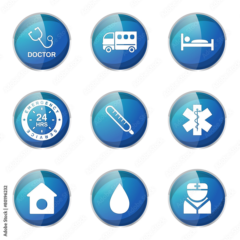 Hospital Health Blue Vector Button Icon Design Set 2 Hospital Health Blue Vector Button Icon Design Set 2