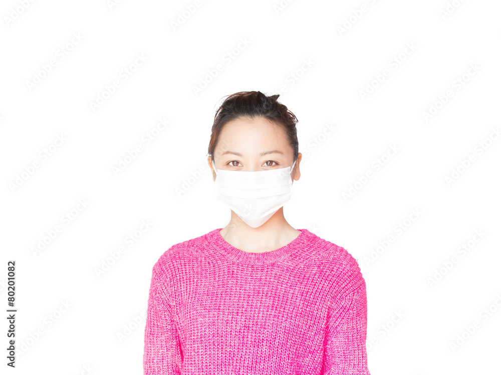 Young Japanese woman wearing a medical mask Young Japanese woman wearing a medical mask