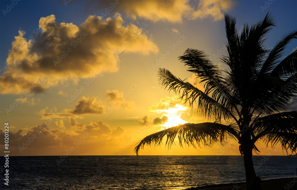 Sunrise over Caribbean sea