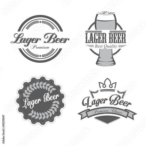 Retro set styled label of beer.