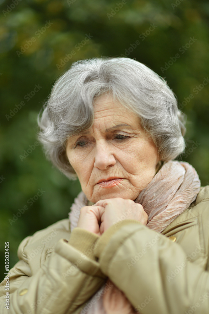 Pensive elderly woman Pensive elderly woman
