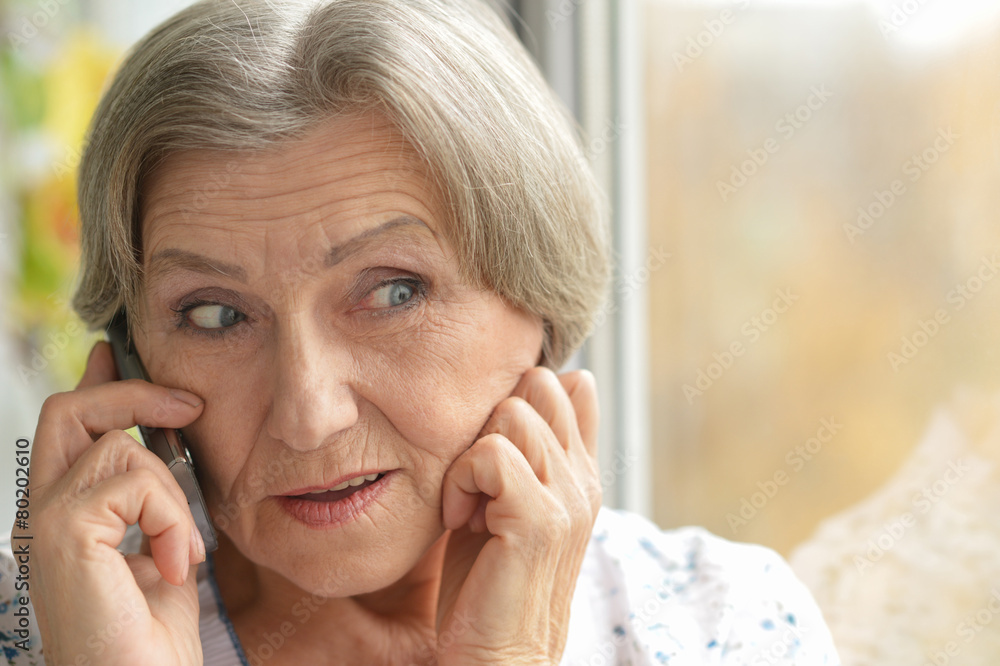 woman calling at home woman calling at home
